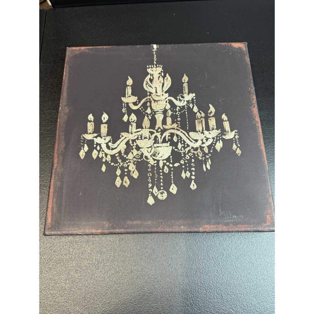 " Chandelier " French Country Decor Wall Hanging  Sign 12" X 12" Picture #4